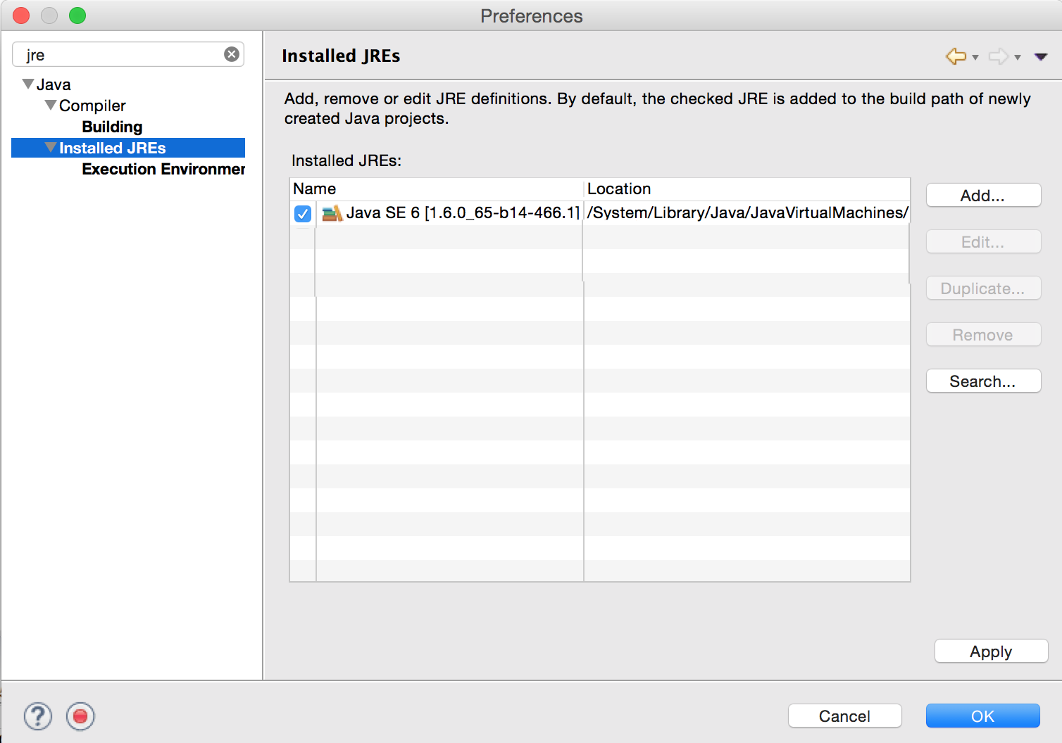 1. Clicca Eclipse > Preferences 2. Clicca Java > Installed JREs sulla sinistra 3.