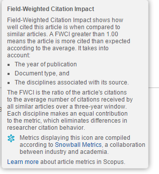 Analisi bibliometrica dell articolo Citation Benchmarking e il FWCI consentono, oltre il mero conteggio