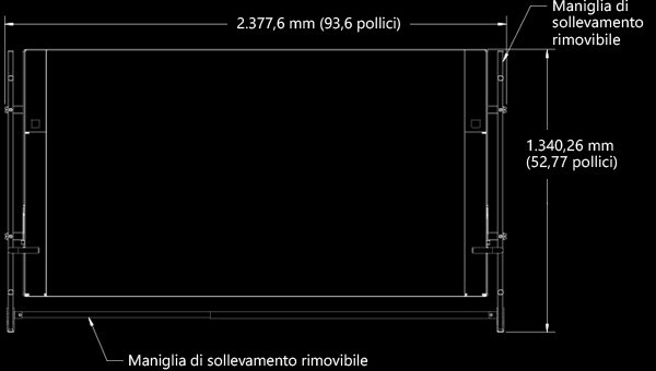 Informazioni tecniche per Surface Hub da 84 pollici Maniglie di sollevamento