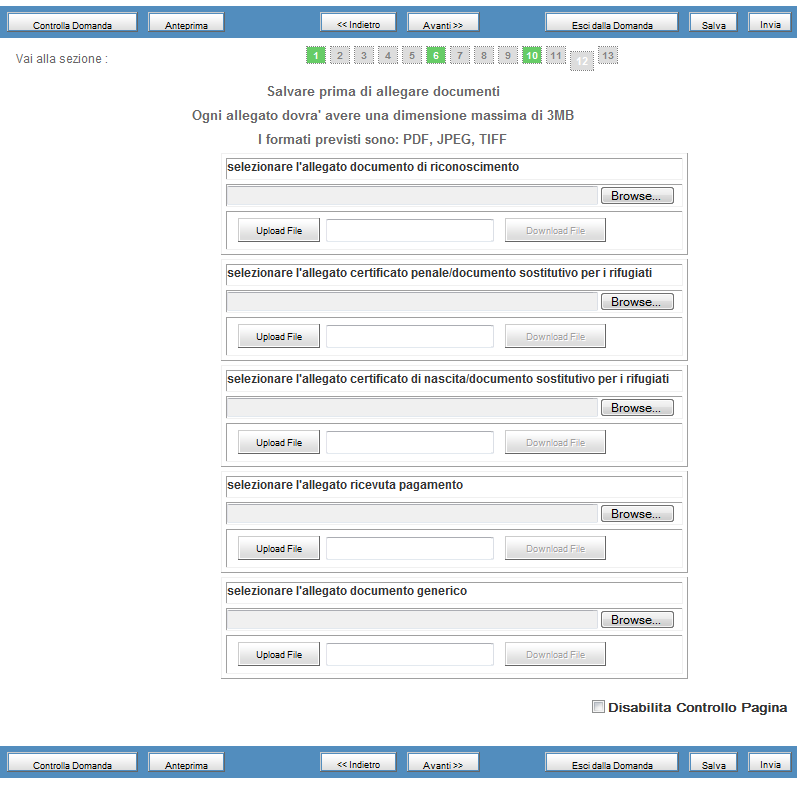 Le pagine che compongono gli originali dei documenti da allegare non devono essere disgiunte, devono essere visibili in tutte le loro parti compresi i bolli di congiunzione, i sigilli, le firme, i