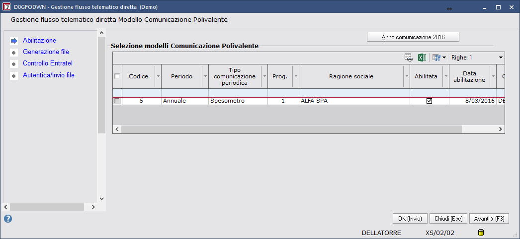 8) CONTROLLO ENTRATEL PREVENTIVO Se sono stati installati i moduli di controllo dell Agenzia delle Entrate come descritto al punto 3) delle presenti note, è possibile dall interno del Modello