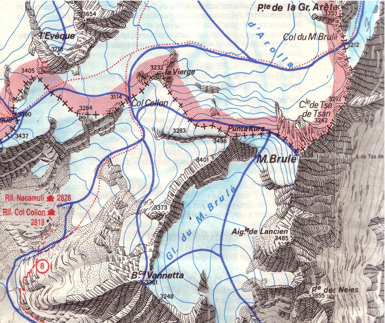 Orientamento della carta Nord La carta è sempre orientata a Nord, il margine alto della carta