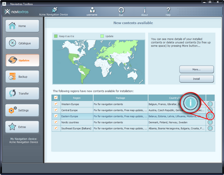 Dopo aver creato un backup, Naviextras Toolbox inizierà a scaricare e installare gli aggiornamenti selezionati.