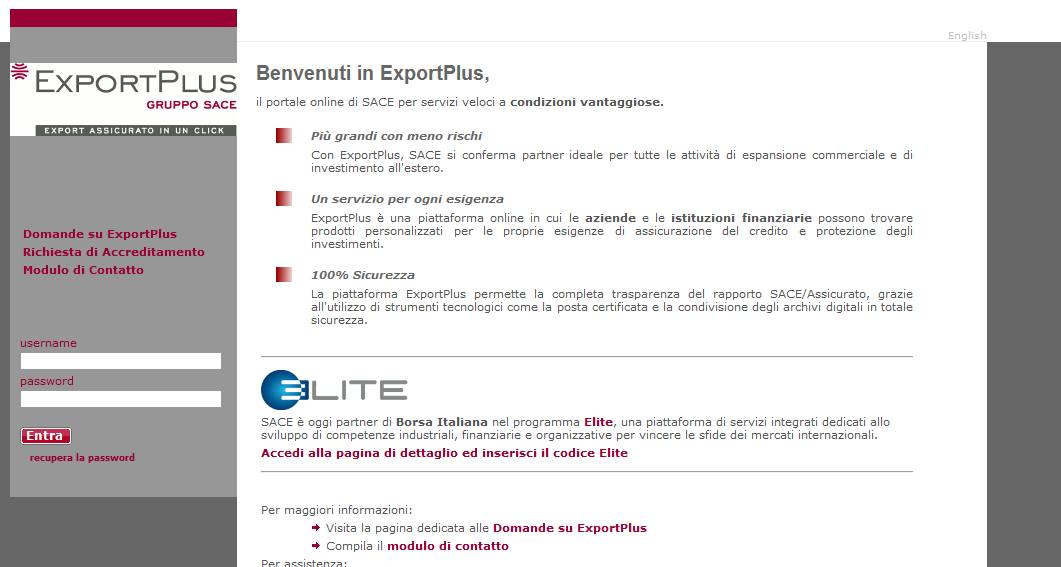 La piattaforma online www.exportplus.