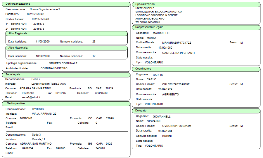 Figura 4.9 Scheda Reports: In questa scheda (fig. 4.10) sono disponibili al download due tipologie di reports. Figura 4.10 Il primo report (fig. 4.11), contenente i dati dell organizzazione, è disponibile nel formato PDF; Fig.