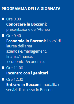 Si potrà, inoltre, visitare il campus e le residenze universitarie.