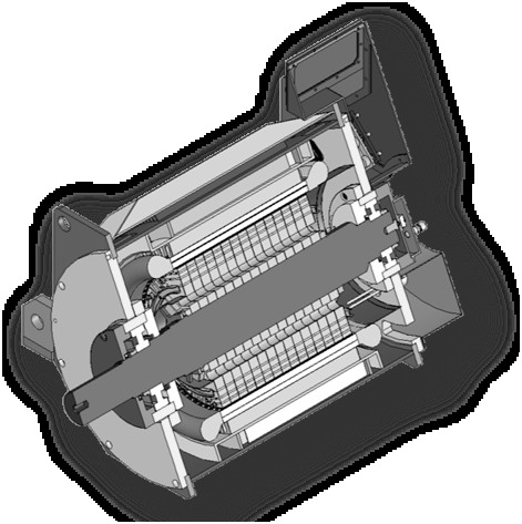 Il rotore è realizzato in moduli da circa 100 lamierini separati da lamiere non magnetiche con