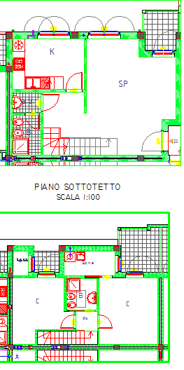 Scali delle Macine App.to n.23 Trilocale su 2 livelli Piano Primo - Sottotetto bilocale 1 Camere Ripostiglio Mq 100,75 App.to 240.000,00 Garage 30.