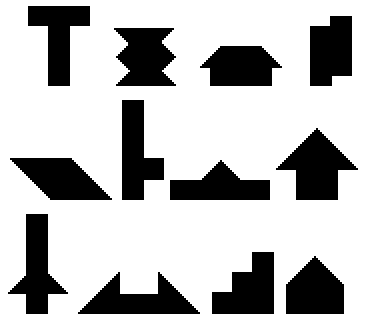 Il T puzzle Utilizzando i quattro pezzi a sinistra nella figura qui sotto, sapresti