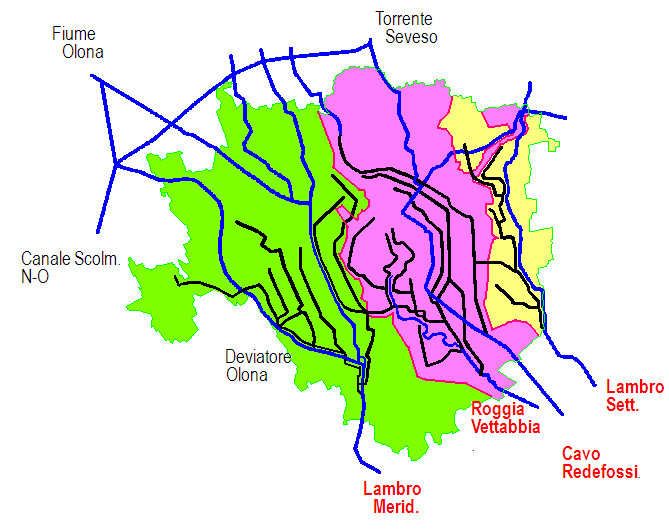 RECAPITI FINALI DEL SISTEMA DI FOGNATURA MILANESE BACINO CENTRO ORIENTALE: Roggia Vettabbia Cavo