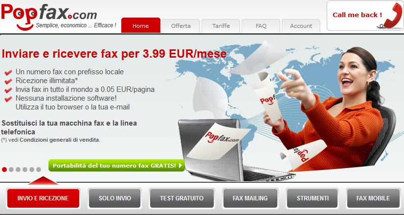 Inizio del processo di portabilità Popfax permette di portare il numero fax in 2 modi diversi.