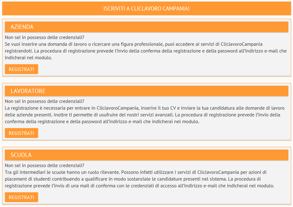 Per inserire il proprio Curriculum su Cliclavoro Campania ed inviare la propria candidatura alle