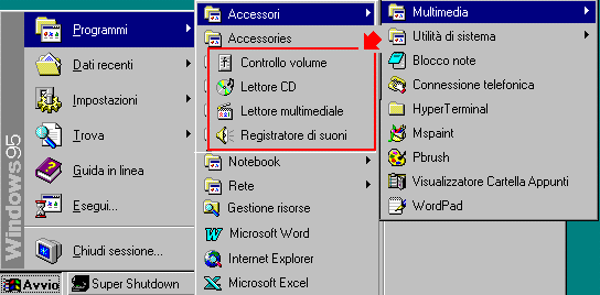 La gestione dei suoni Windows e gli accessori multimediali Per la riproduzione di suoni e l'utilizzo delle applicazioni multimediali, è necessario che il computer sia dotato di una scheda audio, due