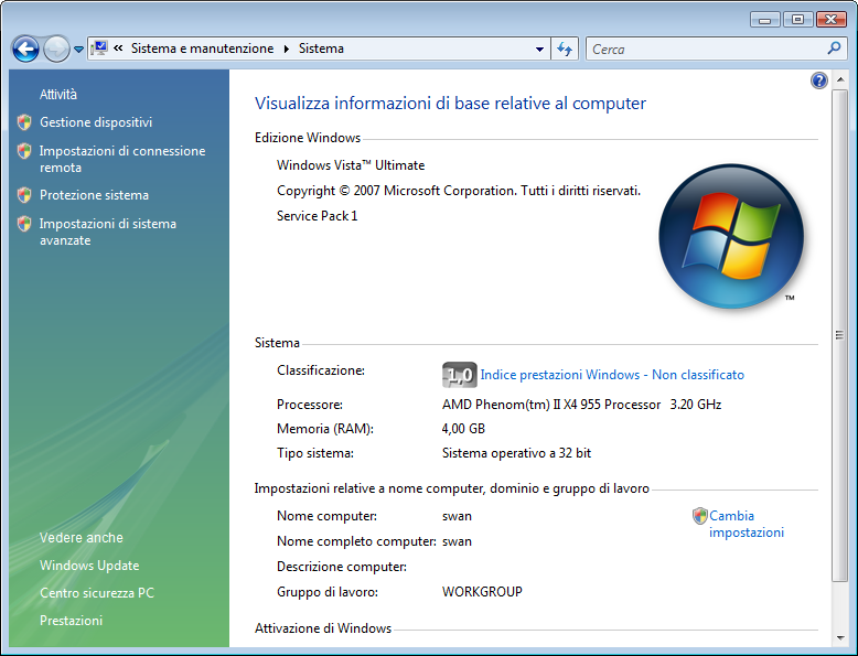 Windows Vista della condivisione file Conferma del nome del computer Cos è il nome del computer?