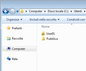 Windows 7/8 della condivisione file Creazione di una cartella condivisa Aprire Computer.