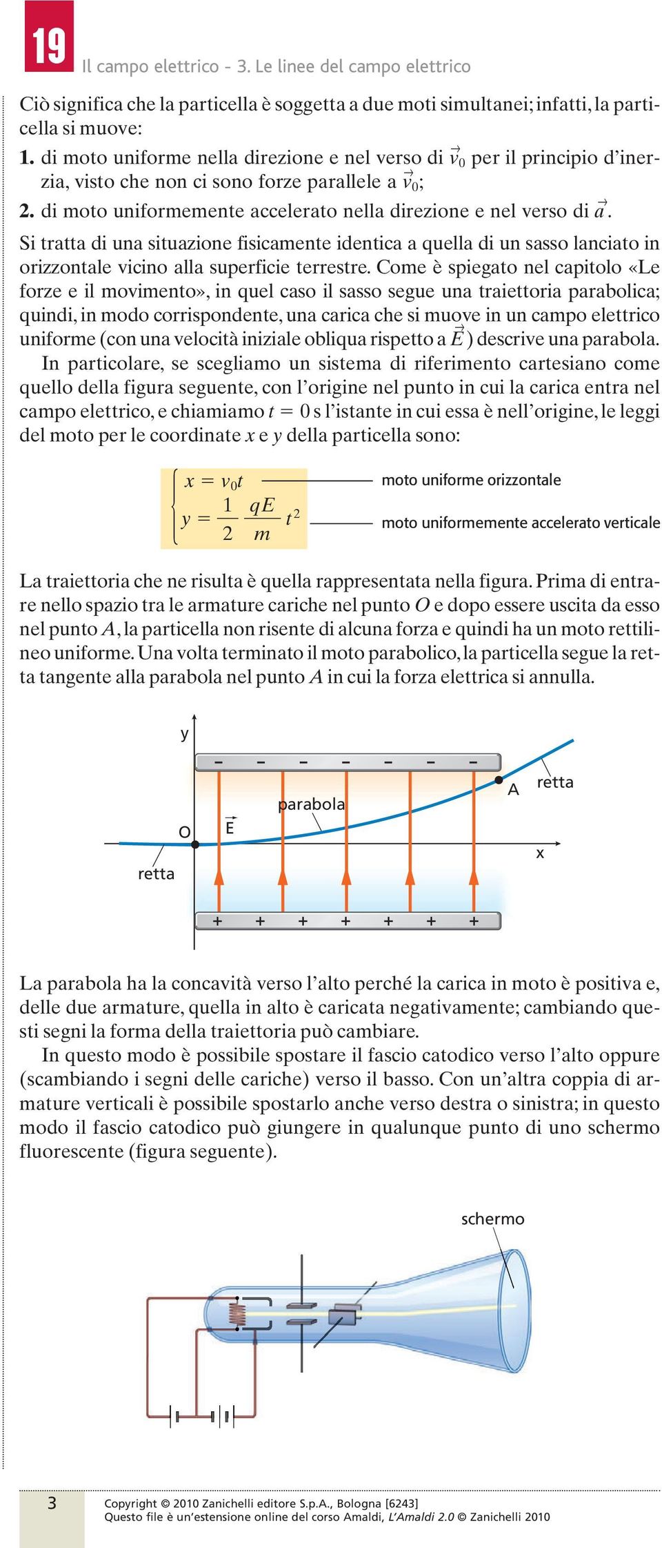 Si tratta di una situazione fisicamente identica a quella di un sasso lanciato in orizzontale vicino alla superficie terrestre.