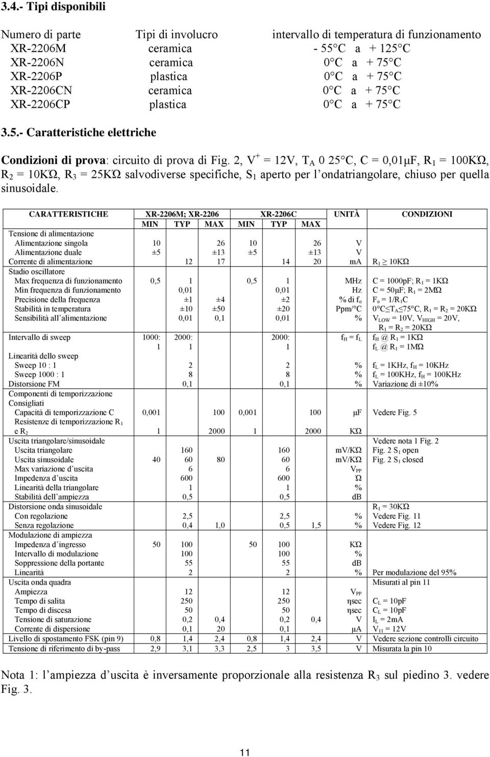 , +, T A 0 5 C, C 0,0µF, 00KΏ, 0KΏ, 5KΏ salvodiverse specifiche, S aperto per l ondatriangolare, chiuso per quella sinusoidale.