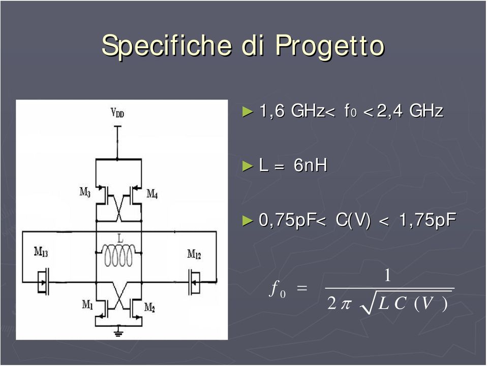 L = 6nH 0,75pF< C(V) <