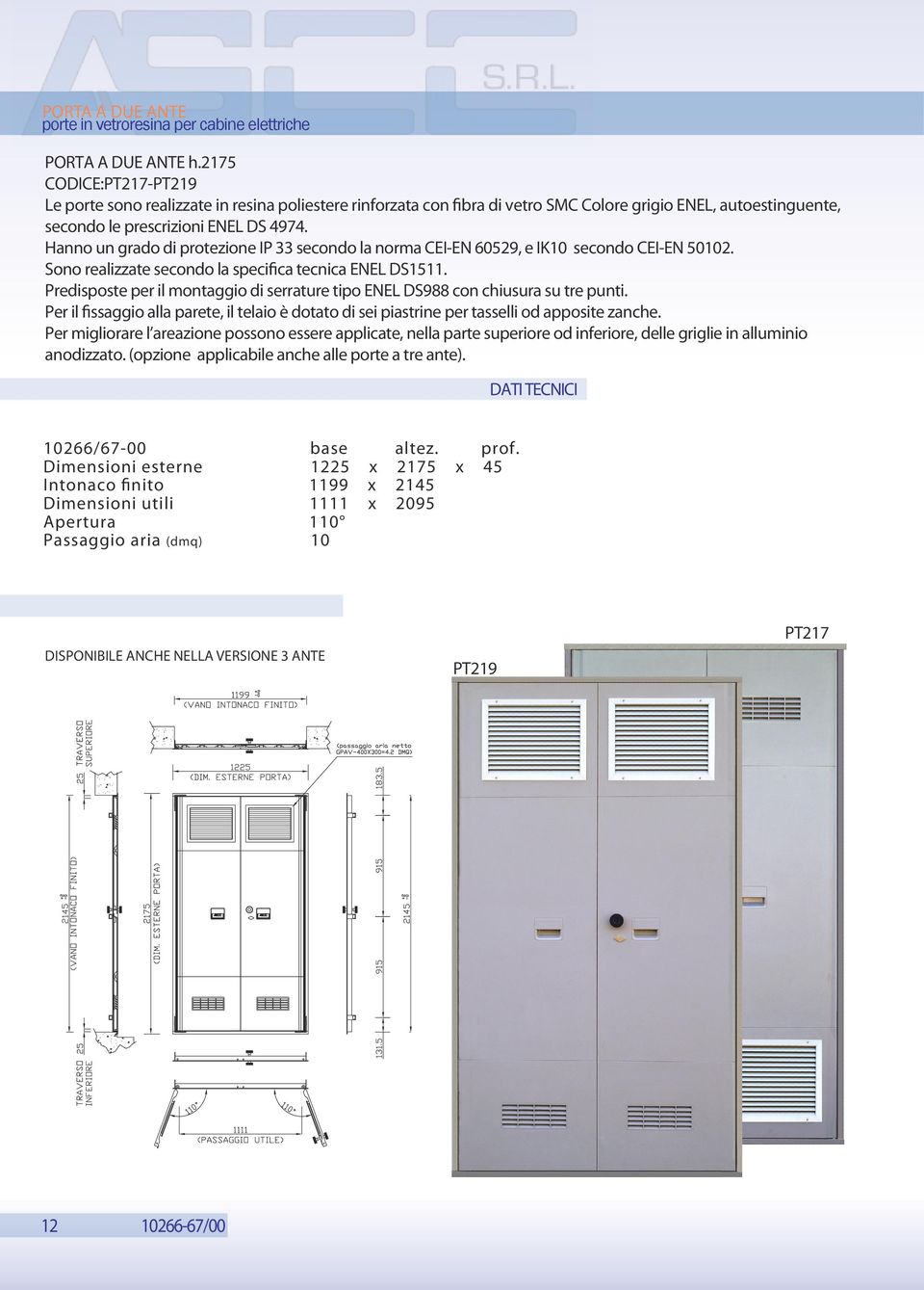 Per migliorare l areazione possono essere applicate, nella parte superiore od inferiore, delle griglie in alluminio anodizzato.