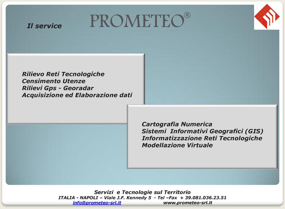 Informatizzazione Reti Tecnologiche Modellazione Virtuale Servizi e Tecnologie sul Territorio