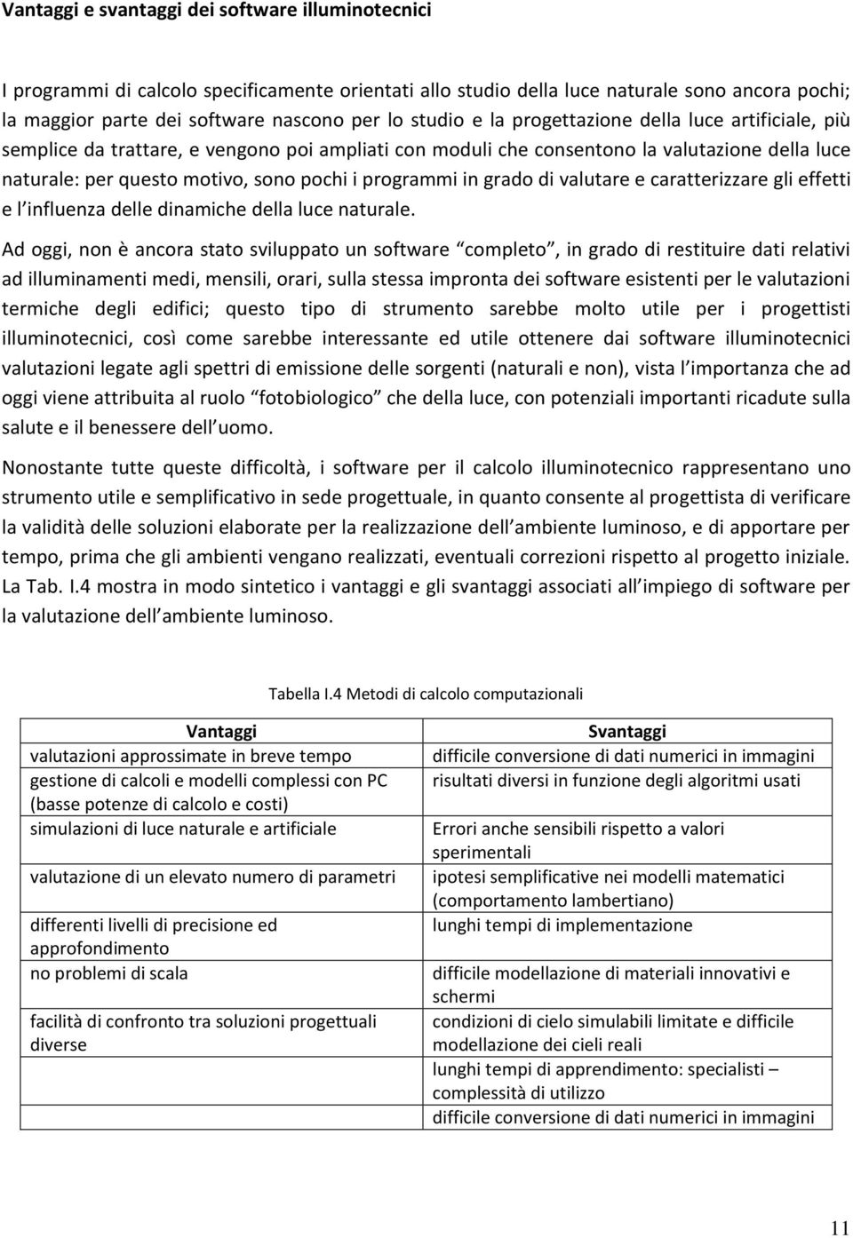 programmi in grado di valutare e caratterizzare gli effetti e l influenza delle dinamiche della luce naturale.