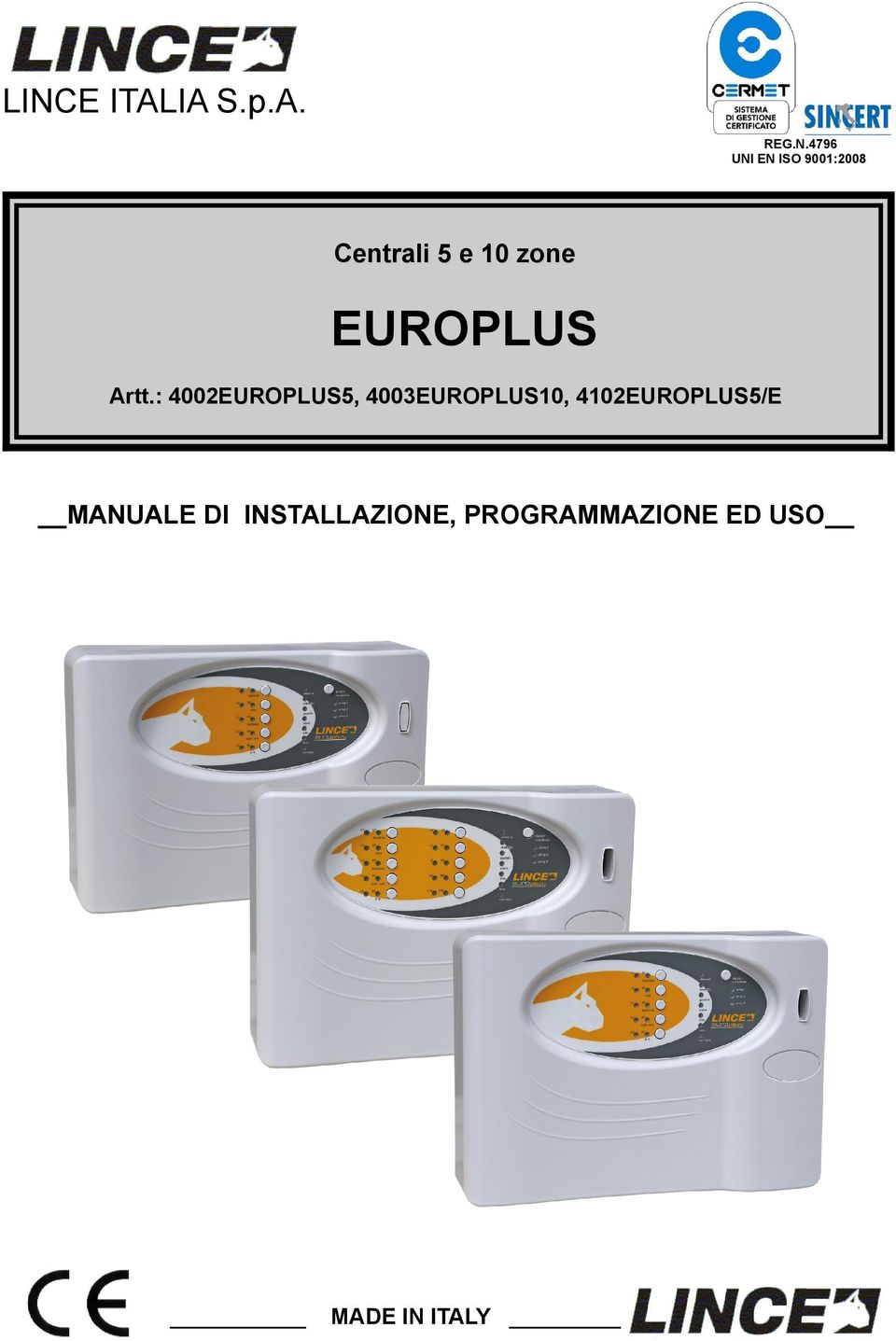 : 4002EUROPLUS5, 4003EUROPLUS10, 4102EUROPLUS5/E