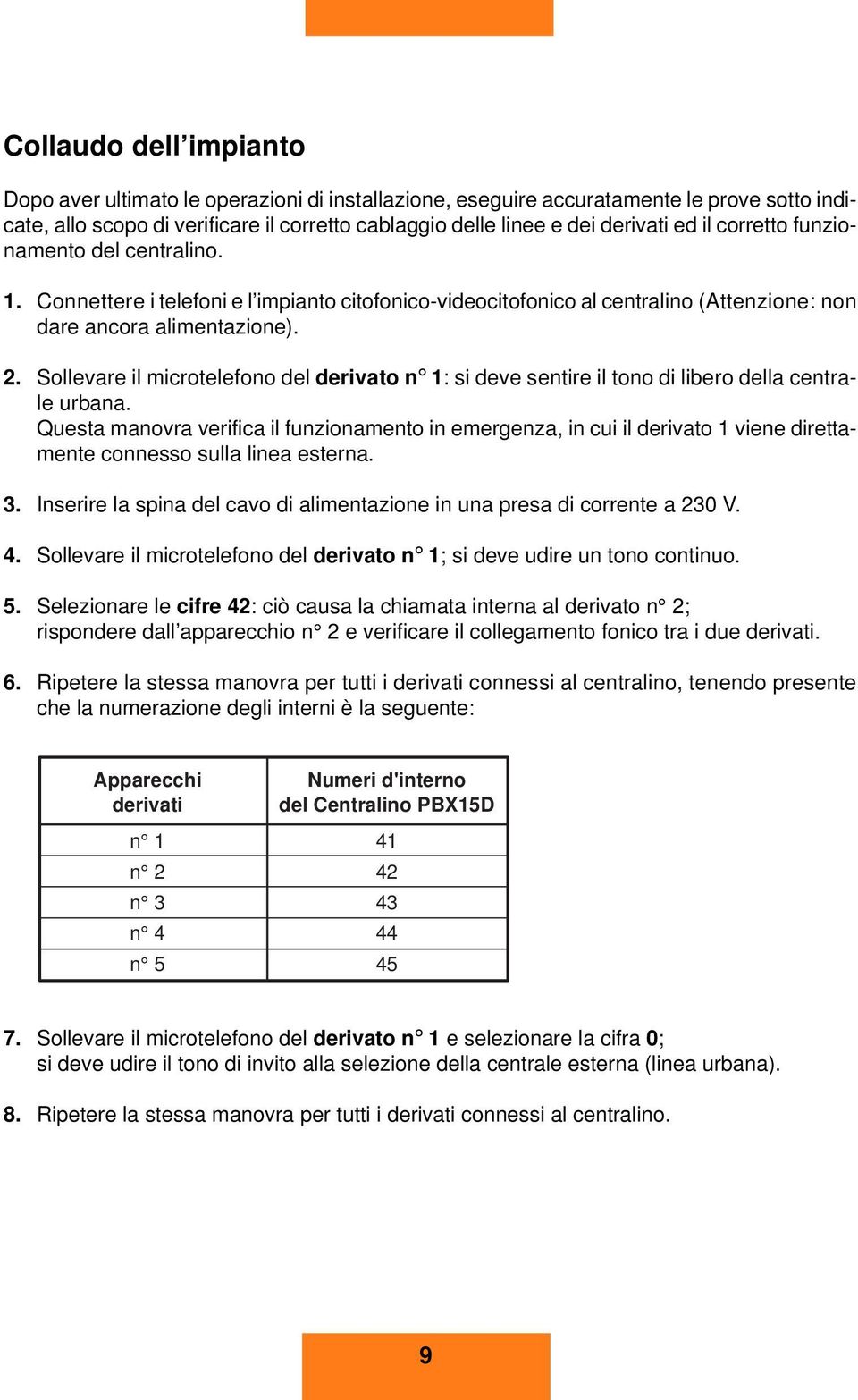 Sollevre il microtelefono del derivto n 1: si deve sentire il tono di libero dell centrle urbn.