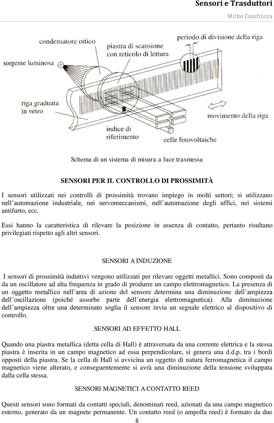 Essi hanno la caratteristica di rilevare la posizione in assenza di contatto, pertanto risultano privilegiati rispetto agli altri sensori.