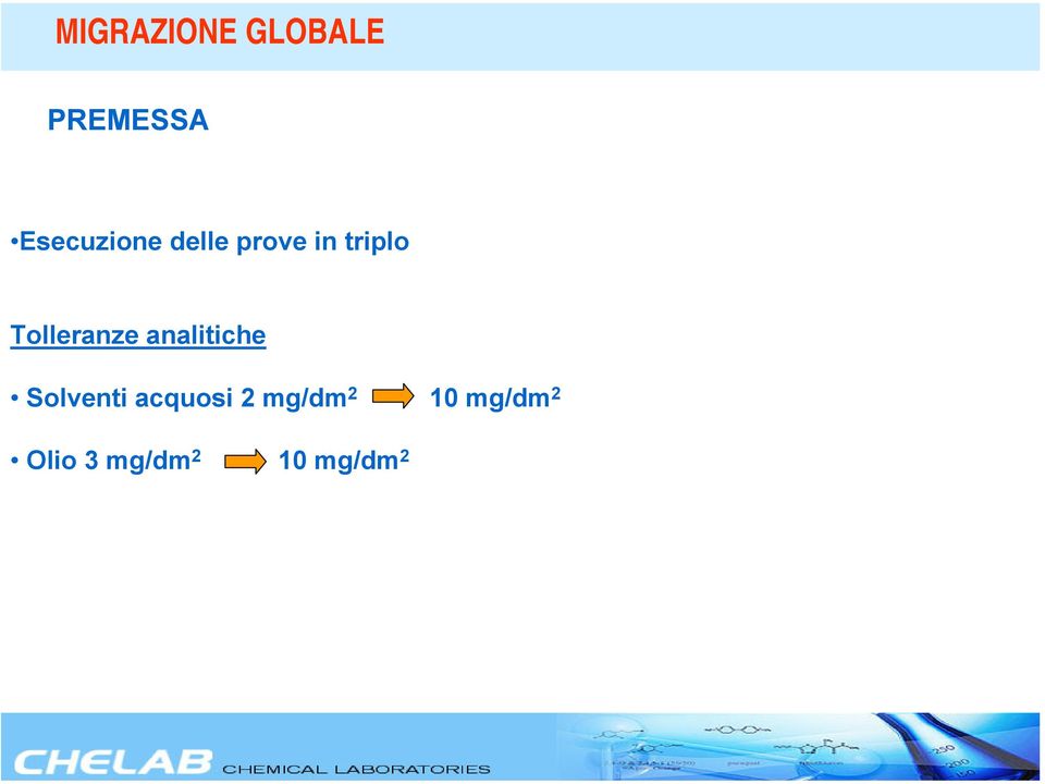 Tolleranze analitiche Solventi