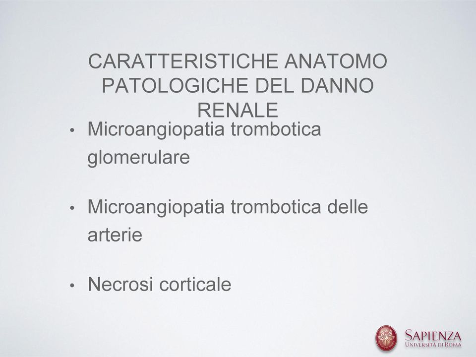 trombotica glomerulare