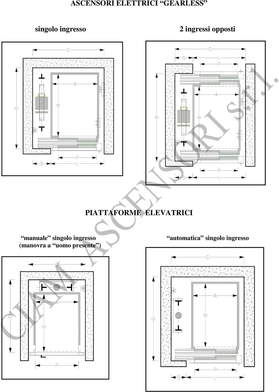 ELEVATRICI manuale singolo ingresso