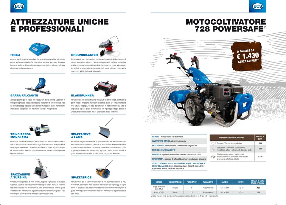 GROUNDBLASTER Attrezzo ideale per il rifacimento di manti erbosi oppure per il dissodamento di piccole superfici da coltivare.