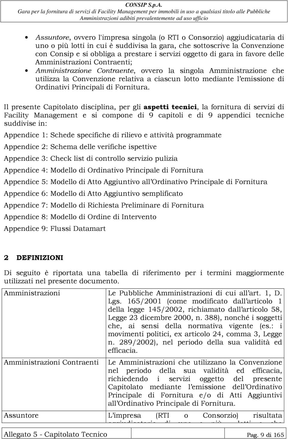 Ordinativi Principali di Fornitura.