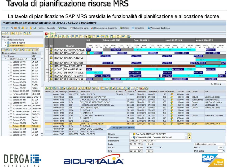 SAP MRS presidia le funzionalità