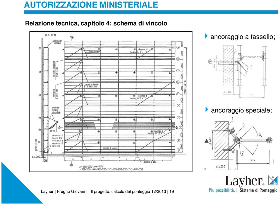 tassello; ancoraggio speciale; Layher Fregno