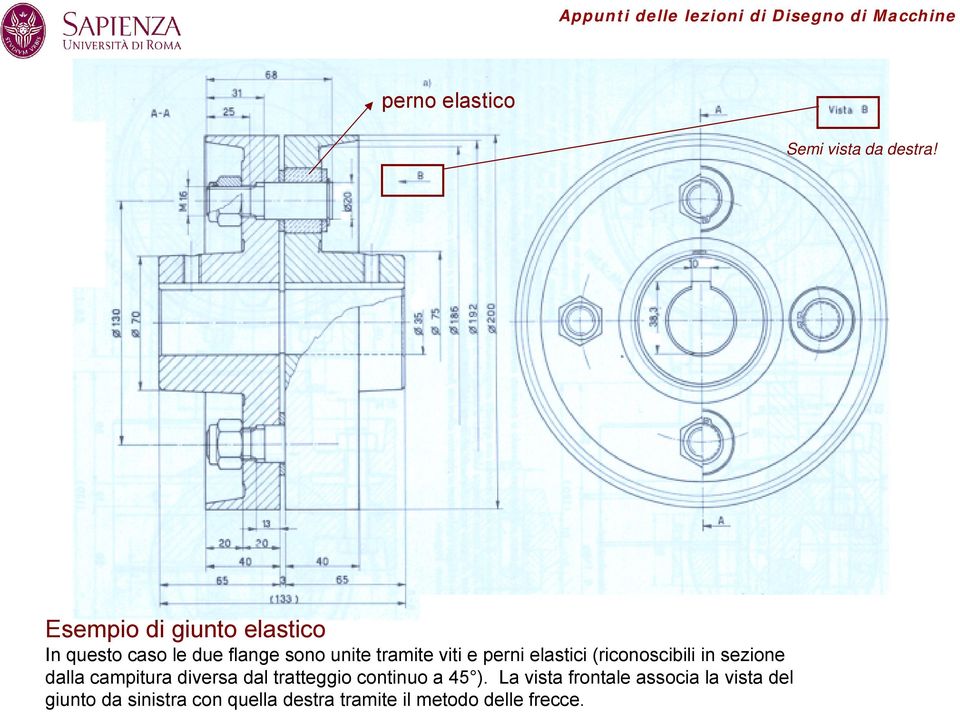 e perni elastici (riconoscibili in sezione dalla campitura diversa dal