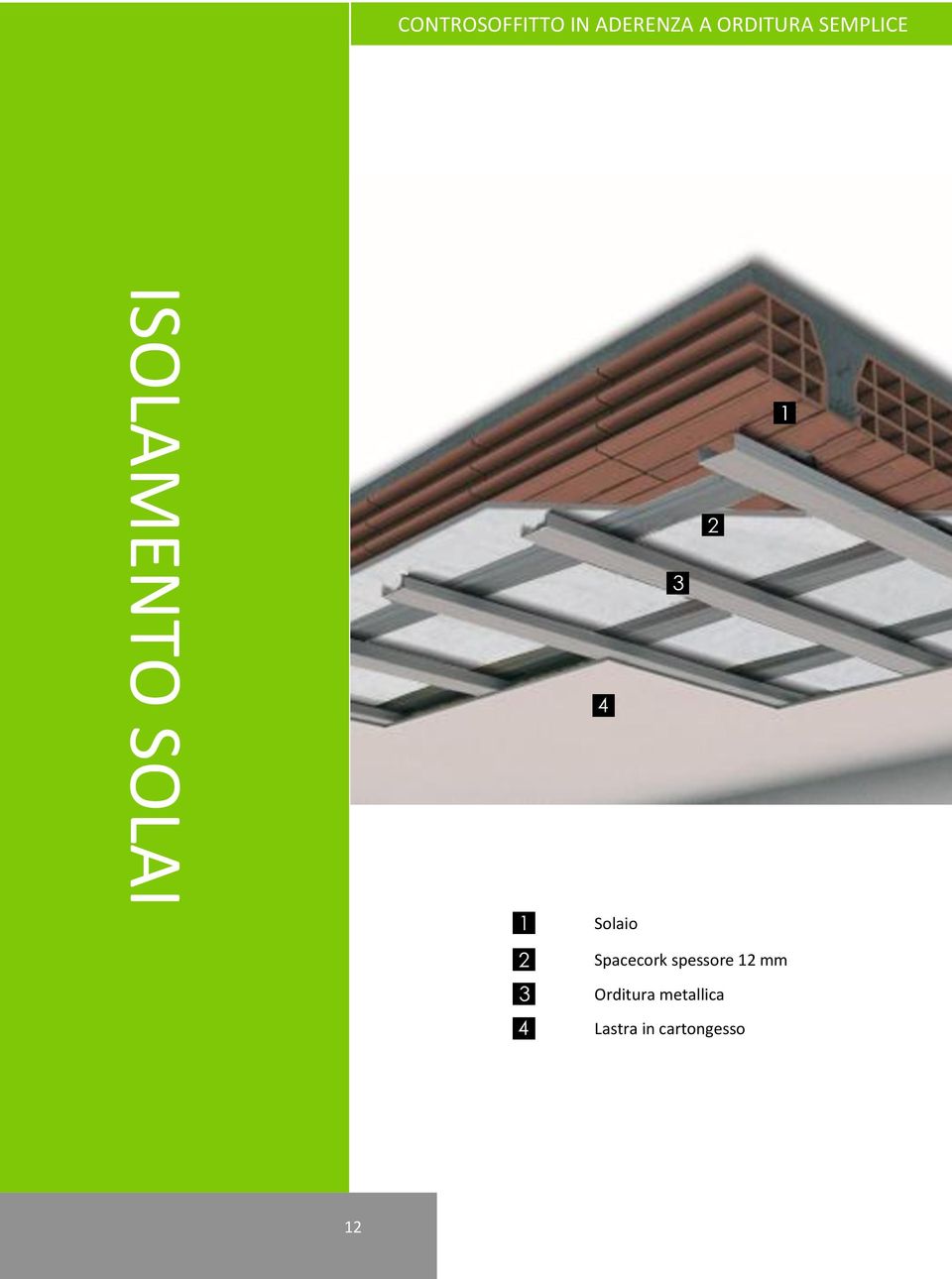Solaio Spacecork spessore 12 mm