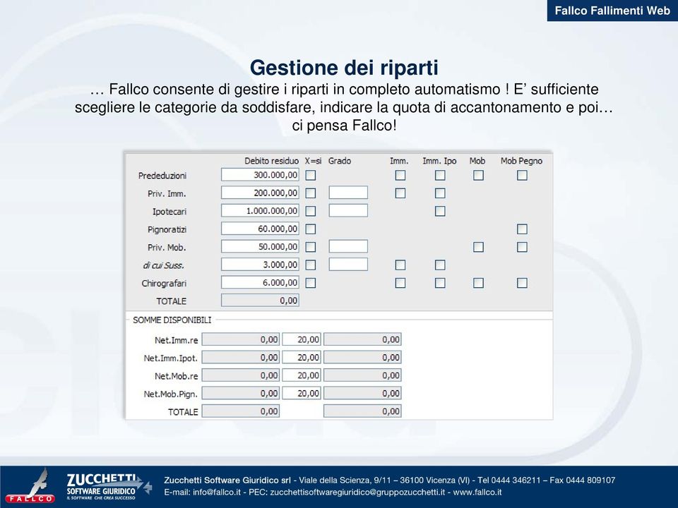 E sufficiente scegliere le categorie da