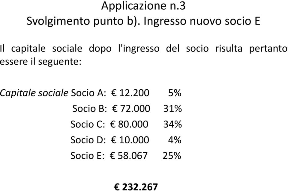 socio risulta pertanto essere il seguente: Capitale sociale