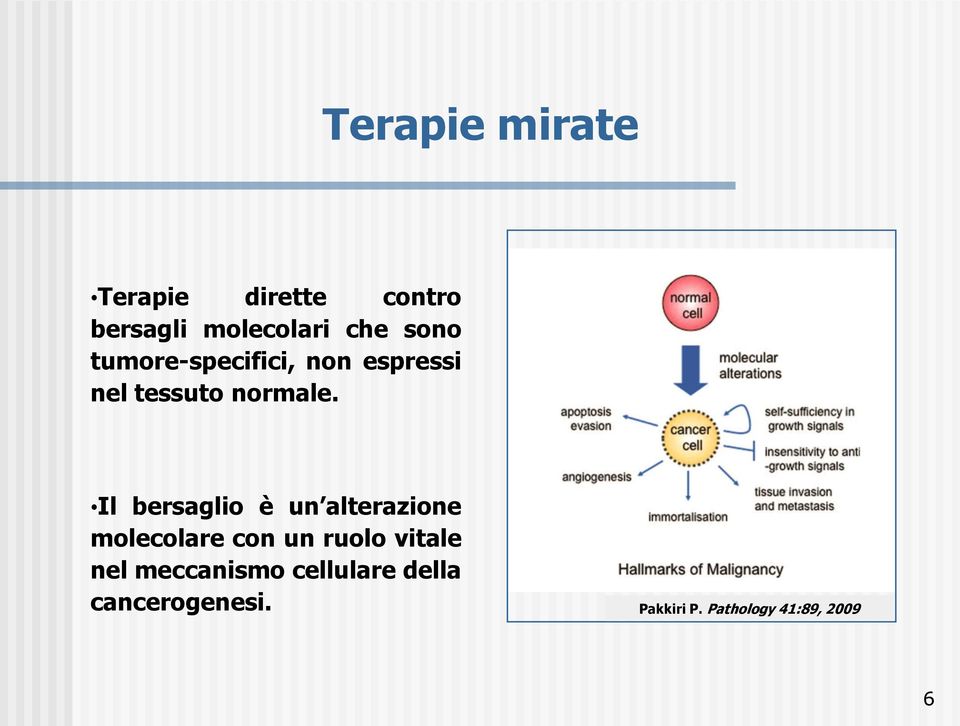 Il bersaglio è un alterazione molecolare con un ruolo vitale nel