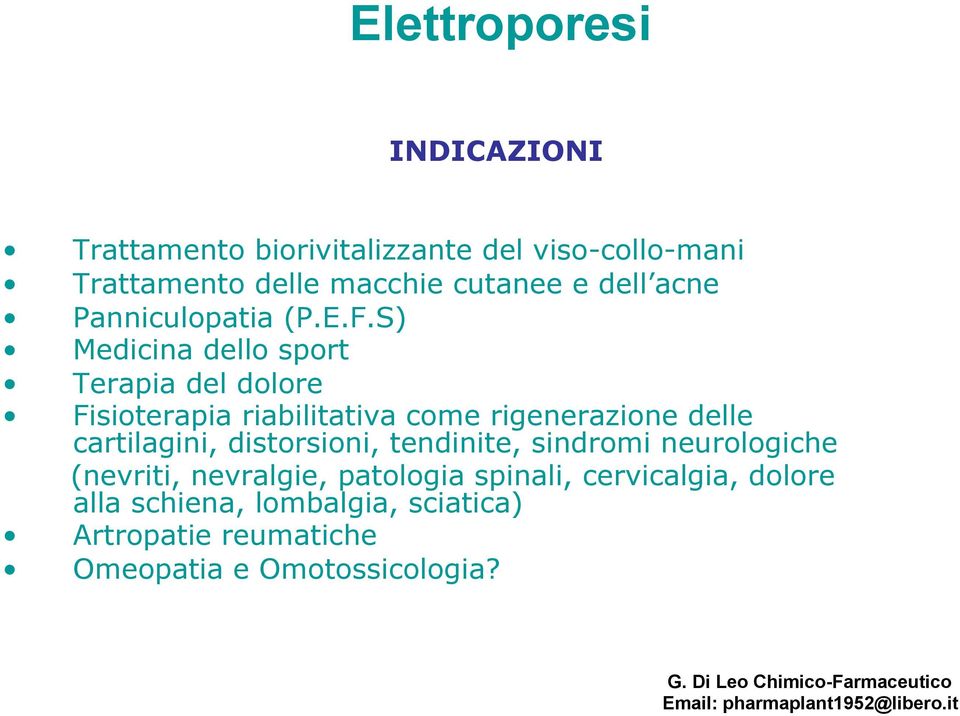 S) Medicina dello sport Terapia del dolore Fisioterapia riabilitativa come rigenerazione delle cartilagini,