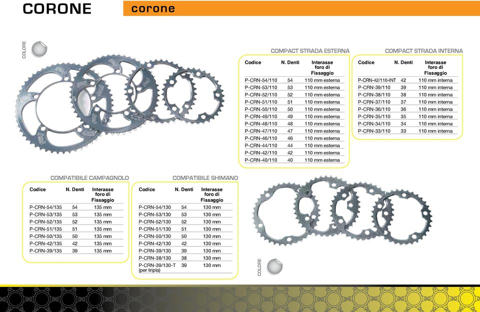 P-CRN-49/110 49 110 mm esterna P-CRN-48/110 48 110 mm esterna P-CRN-47/110 47 110 mm esterna P-CRN-46/110 46 110 mm esterna P-CRN-44/110 44 110 mm esterna P-CRN-42/110 42 110 mm esterna P-CRN-40/110