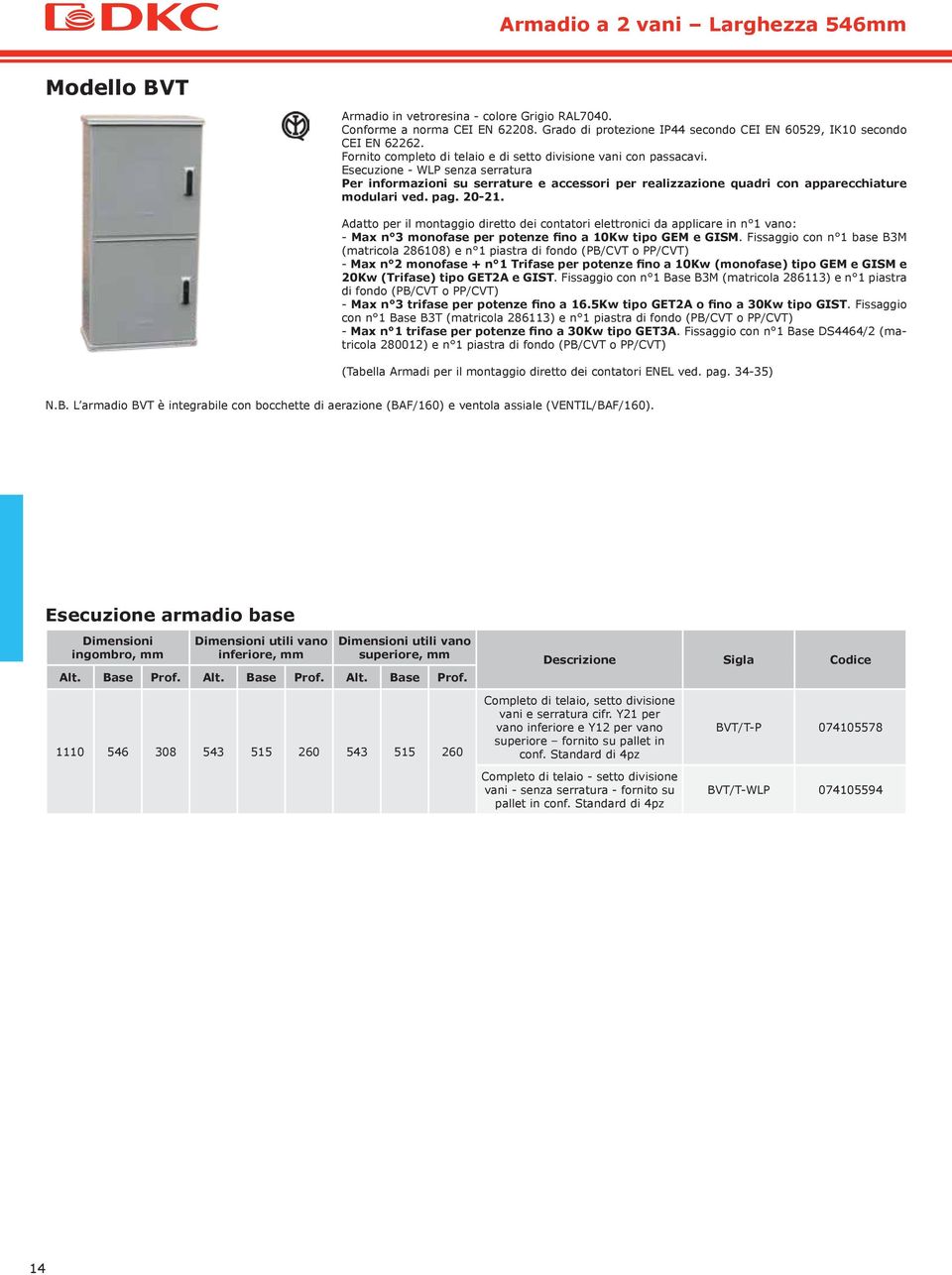 Esecuzione - WLP senza serratura Per informazioni su serrature e accessori per realizzazione quadri con apparecchiature modulari ved. pag. 20-21.