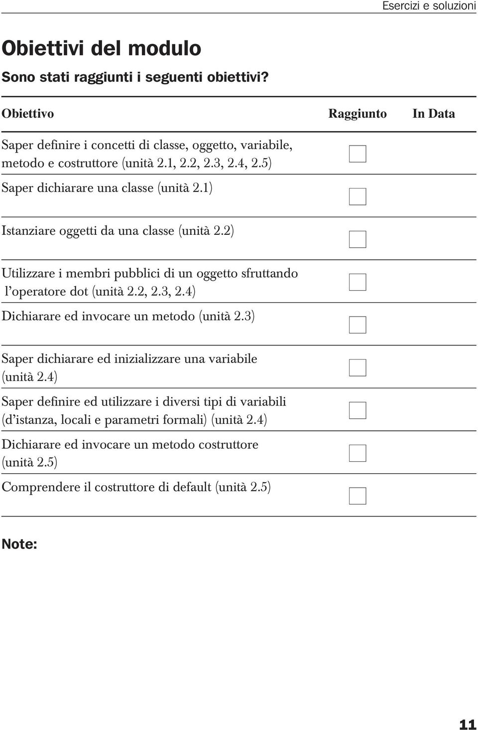 1) Istanziare oggetti da una classe (unità 2.2) Utilizzare i membri pubblici di un oggetto sfruttando l operatore dot (unità 2.2, 2.3, 2.4) Dichiarare ed invocare un metodo (unità 2.