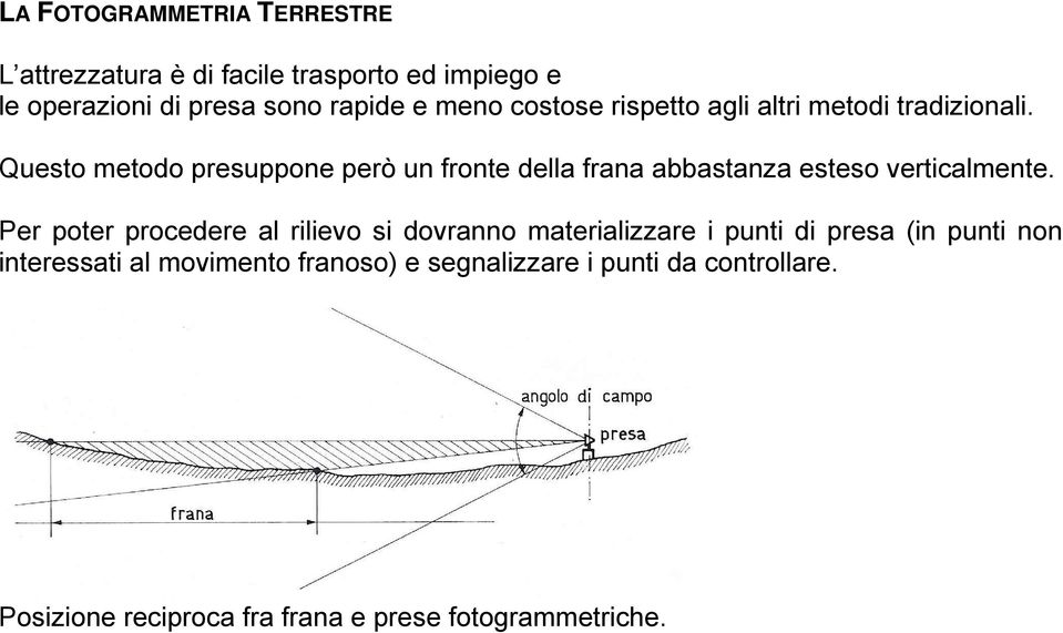 Questo metodo presuppone però un fronte della frana abbastanza esteso verticalmente.