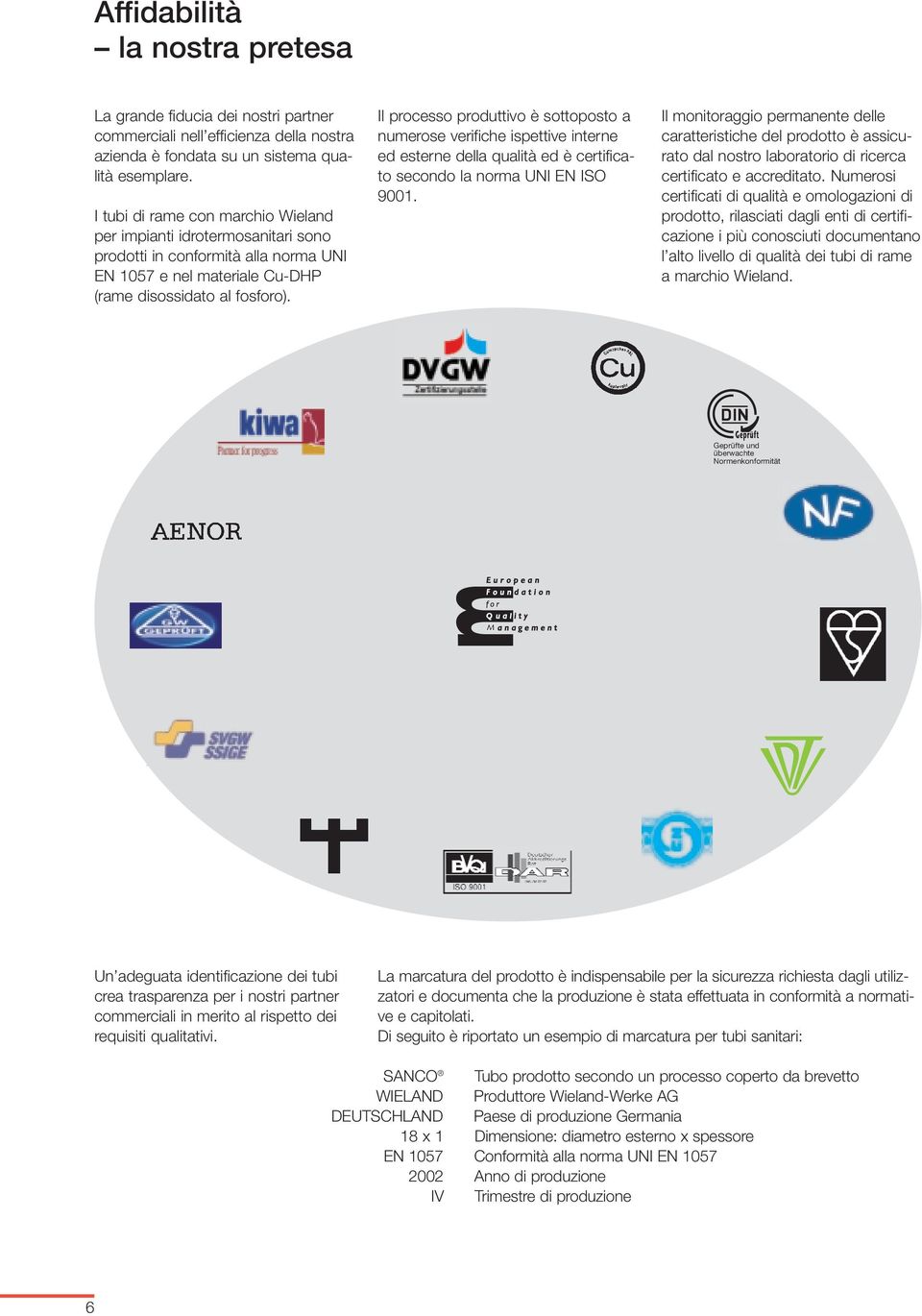 Il processo produttivo è sottoposto a numerose verifiche ispettive interne ed esterne della qualità ed è certificato secondo la norma UNI EN ISO 9001.