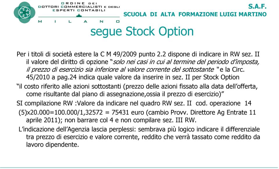 24 indica quale valore da inserire in sez.