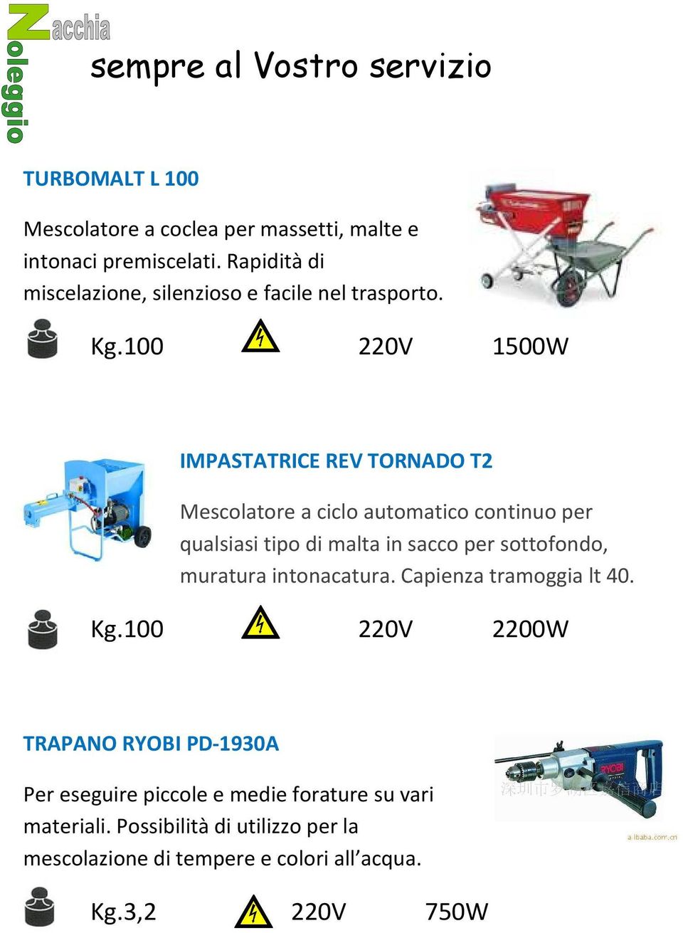 100 220V 1500W IMPASTATRICE REV TORNADO T2 Mescolatore a ciclo automatico continuo per qualsiasi tipo di malta in sacco per