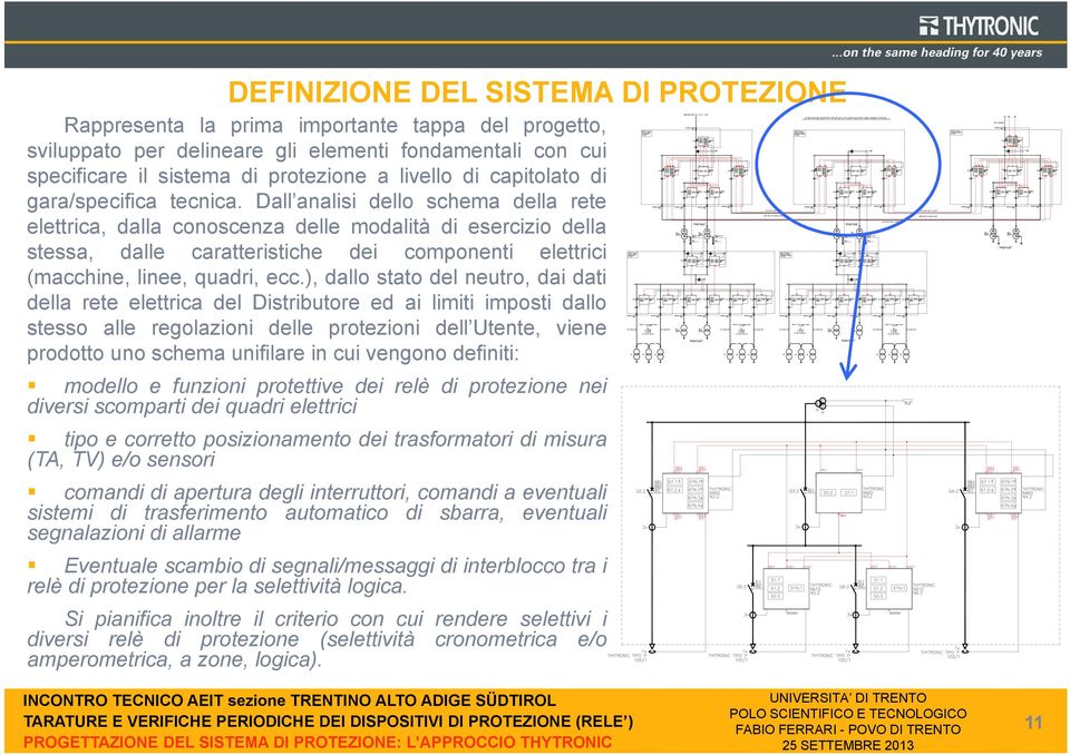 Dall analisi dello schema della rete elettrica, dalla conoscenza delle modalità di esercizio della stessa, dalle caratteristiche dei componenti elettrici (macchine, linee, quadri, ecc.