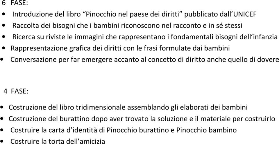 far emergere accanto al concetto di diritto anche quello di dovere 4 FASE: Costruzione del libro tridimensionale assemblando gli elaborati dei bambini Costruzione del